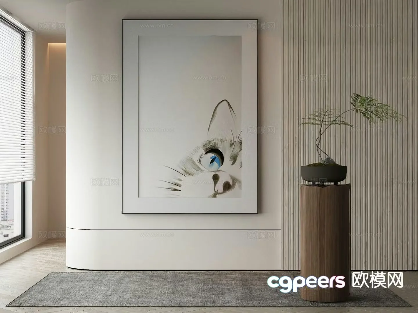 Modern cat painting art painting decorative painting 3d model
