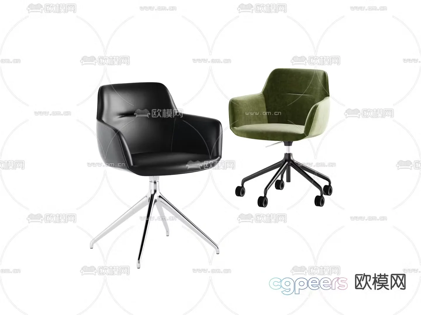 Modern chair swivel chair office chair 3d model