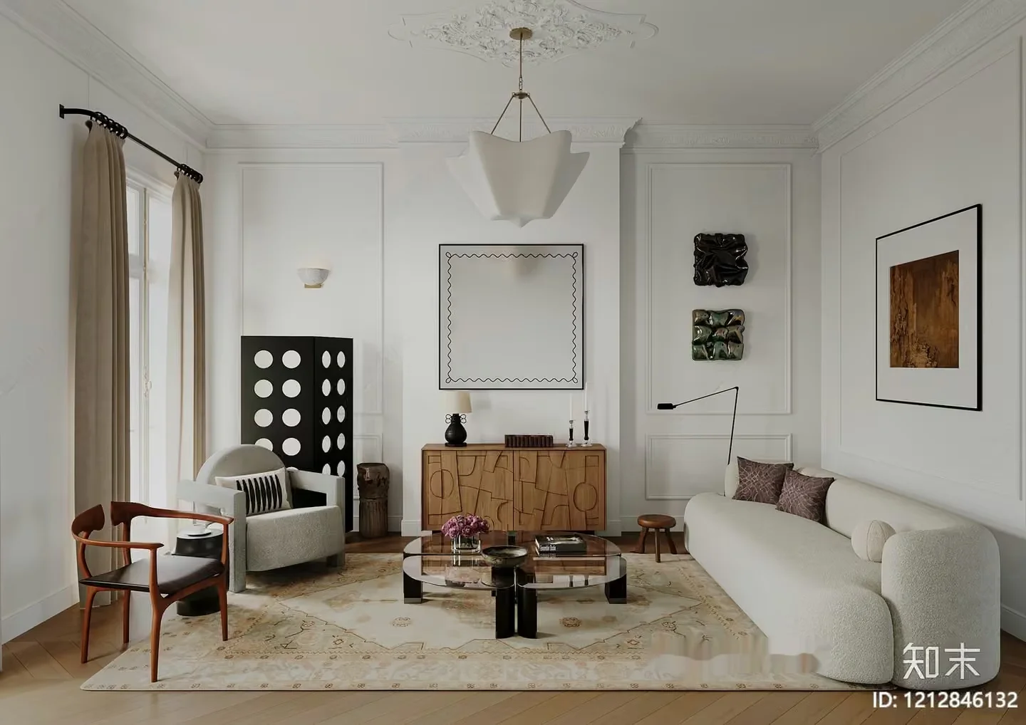 Modern Living Room 3D Model – 9533 – VRAY Render