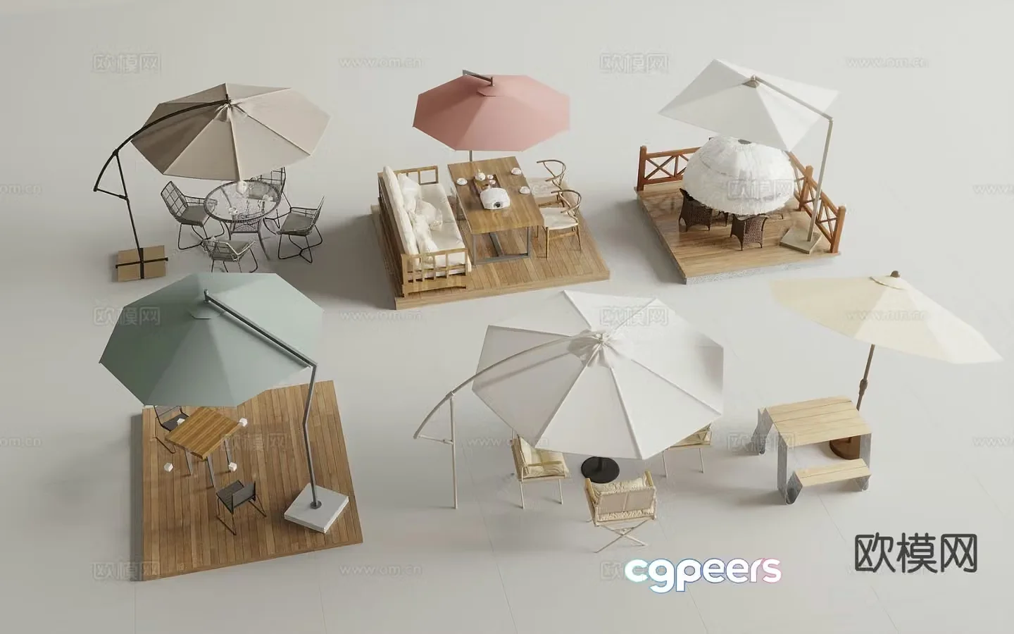 Modern outdoor tables and chairs leisure tables and chairs courtyard tables and chairs 3D model