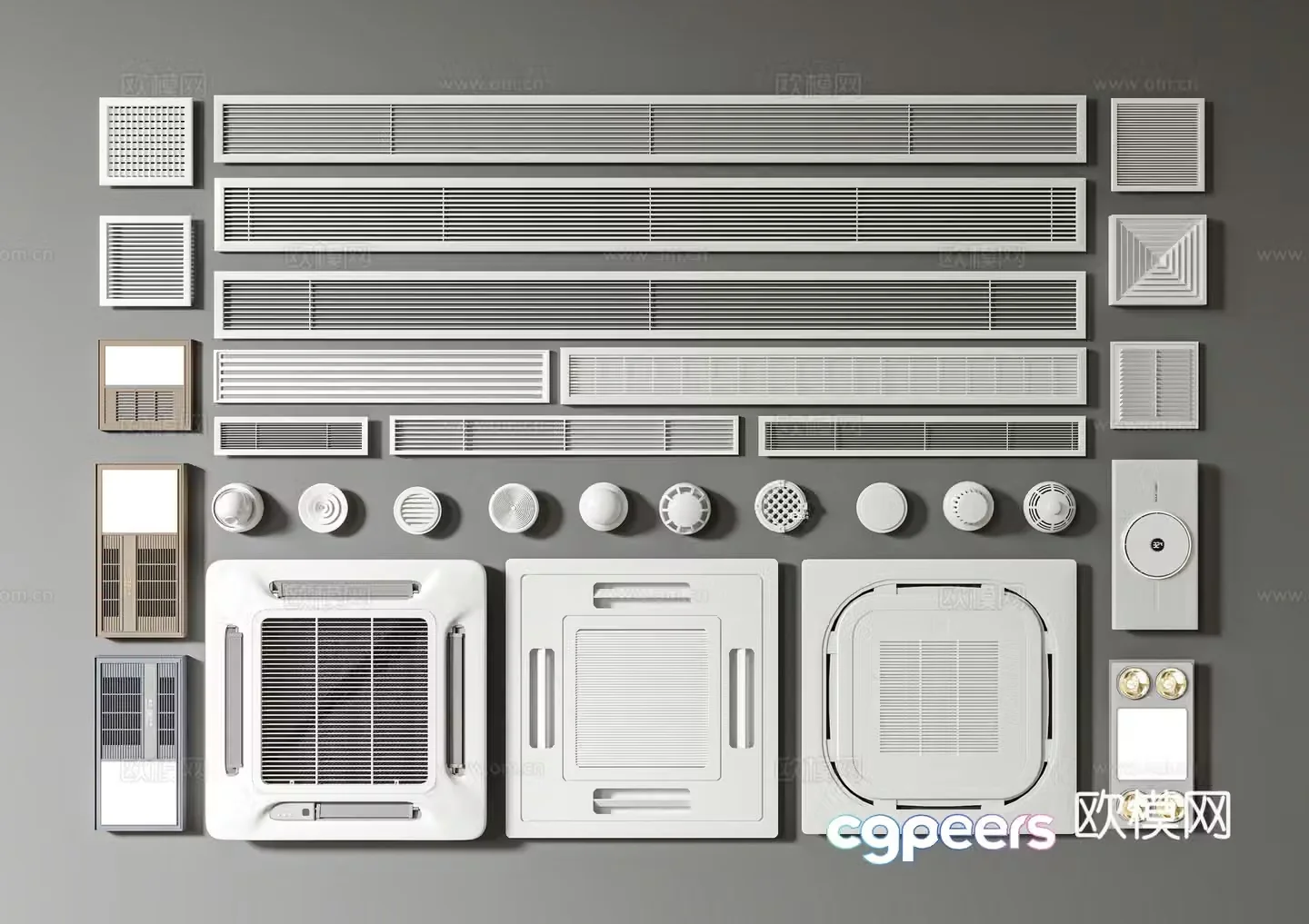 Air conditioning air outlet center claw air outlet bathroom heater fan ventilation fan 3D model