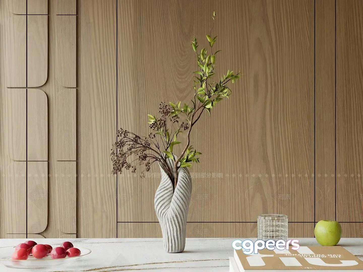 Modern Wooden Cabinet 3D Model – 9351 – CORONA Render