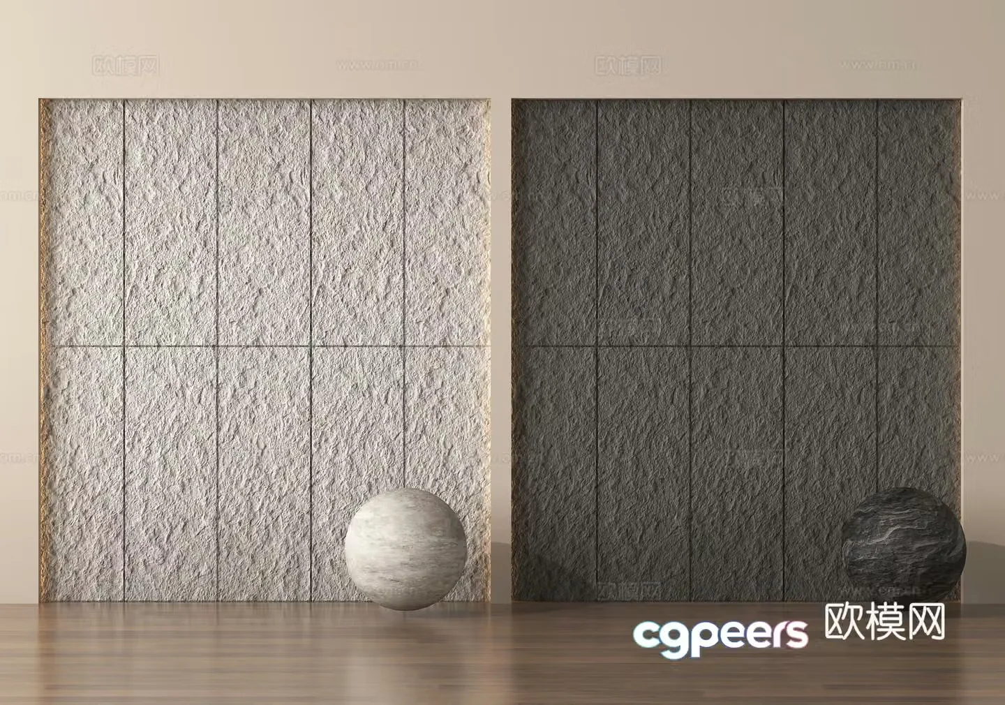 Quartz stone background wall 3d model