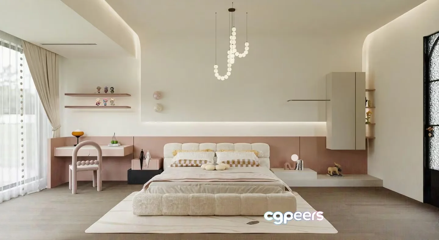 Cozy Modern Bedroom 3D Model – 14113 – VRAY Render