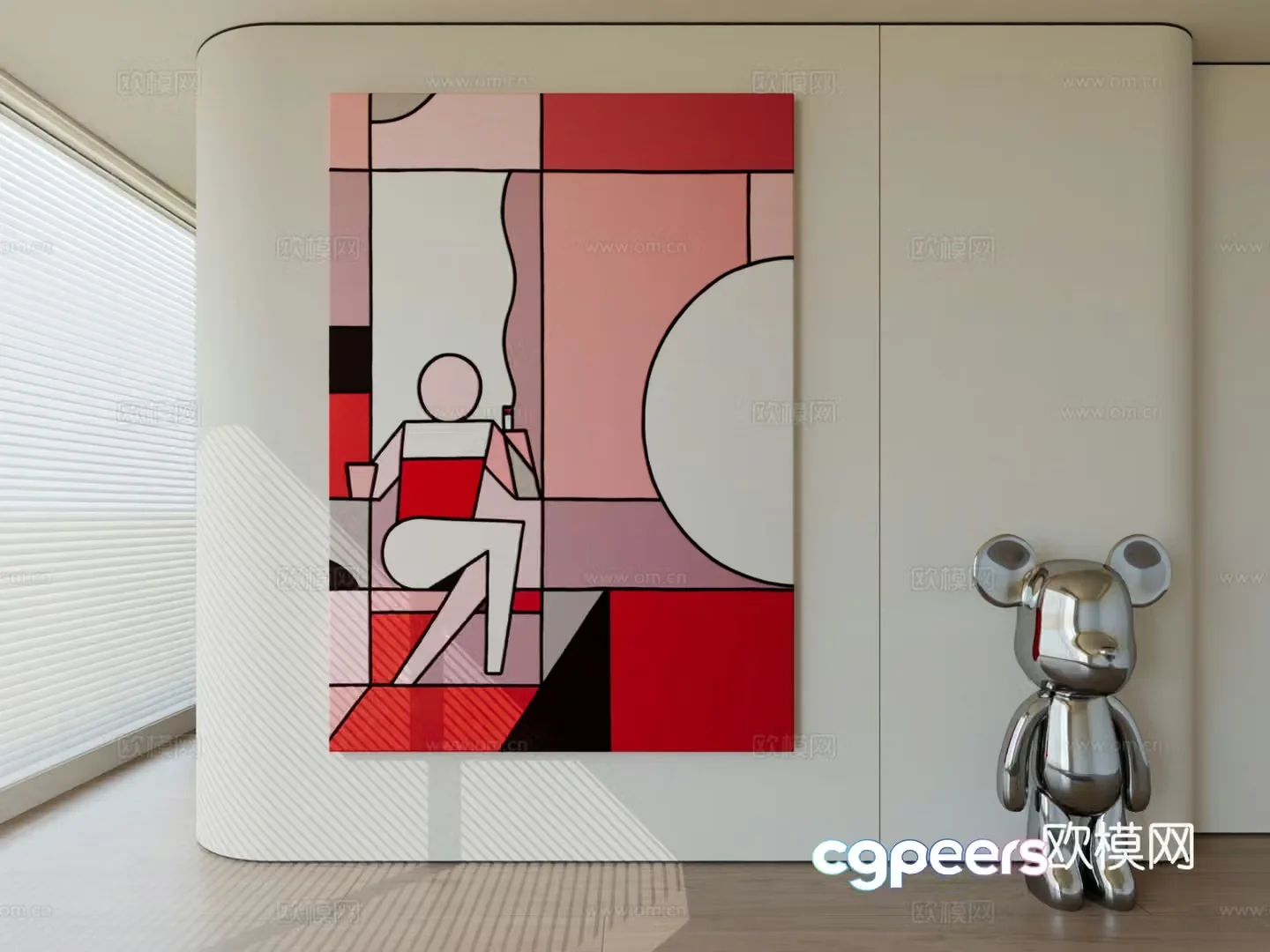 Modern minimalist hanging painting abstract art hanging painting 3d model