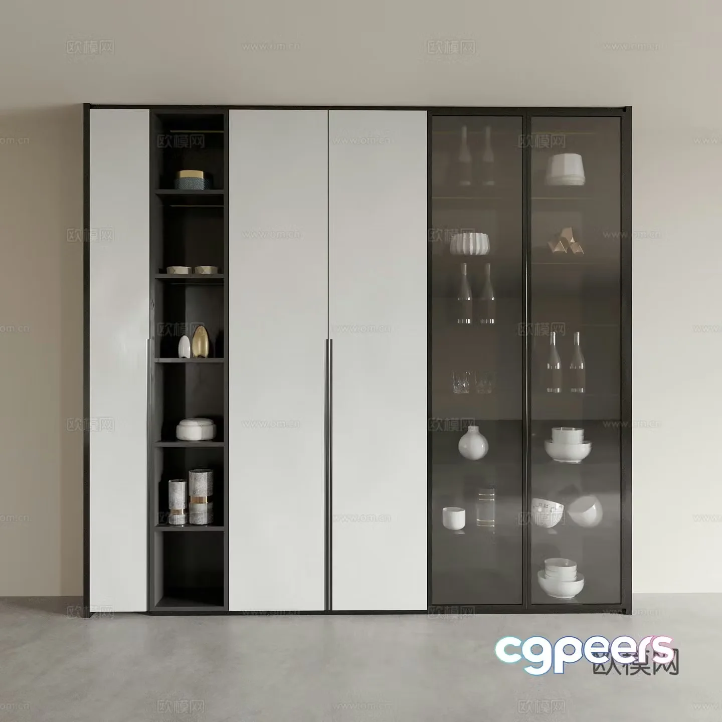 Modern wine cabinet sideboard 3D model