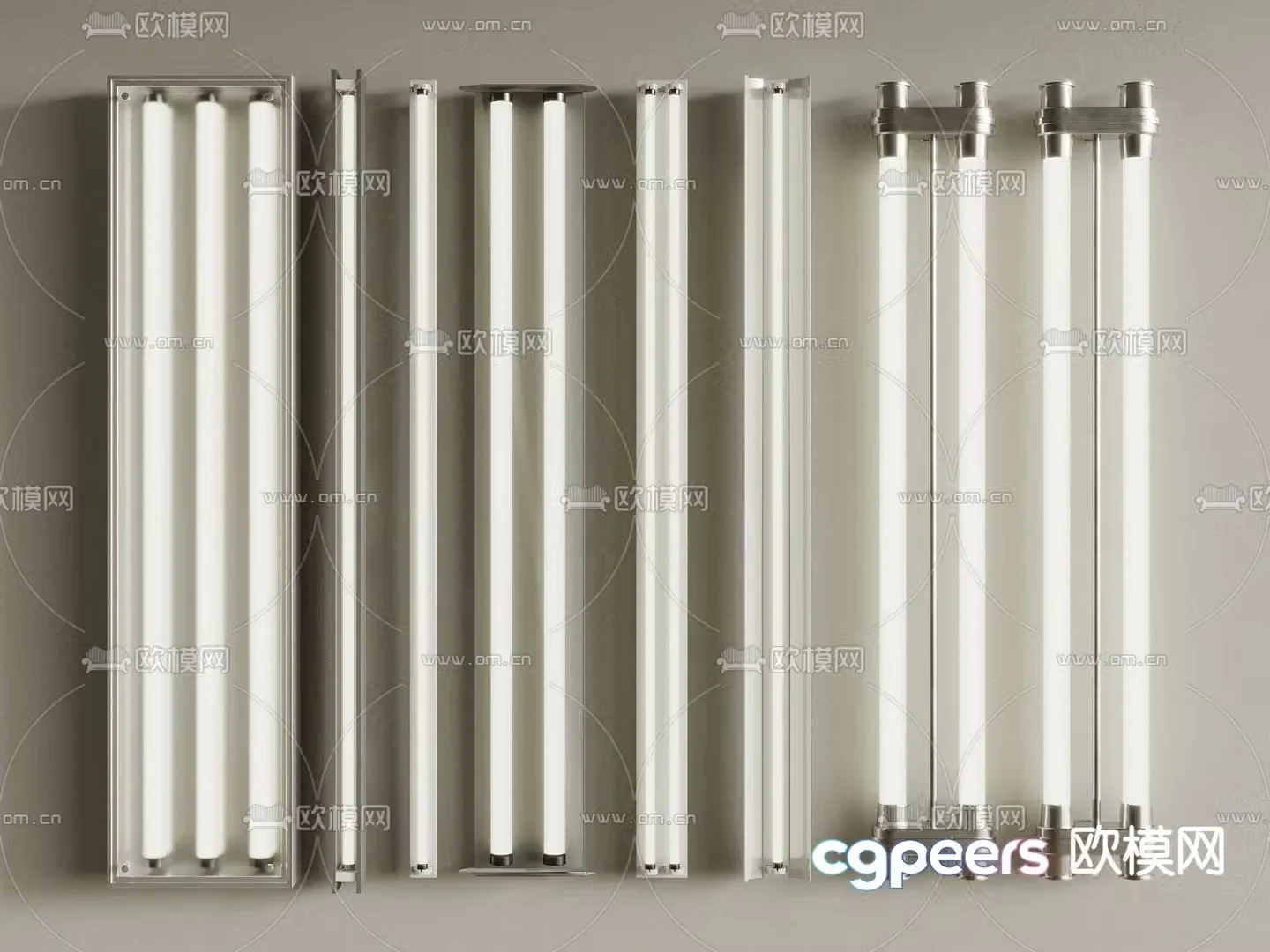 Office lighting lamp tube grille lamp 3d model
