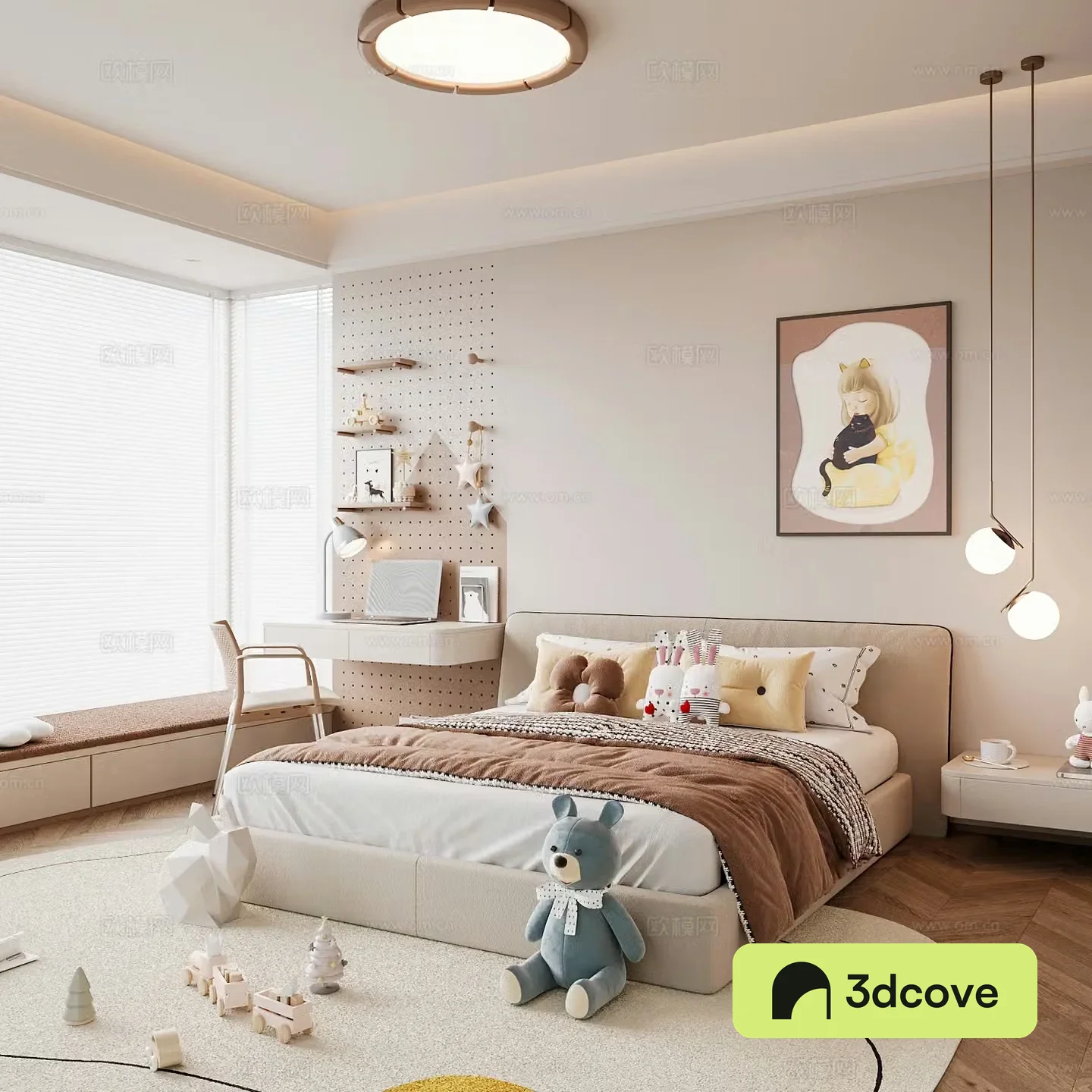 Modern children’s room boy’s room girl’s room children’s bed children’s wardrobe children’s desk