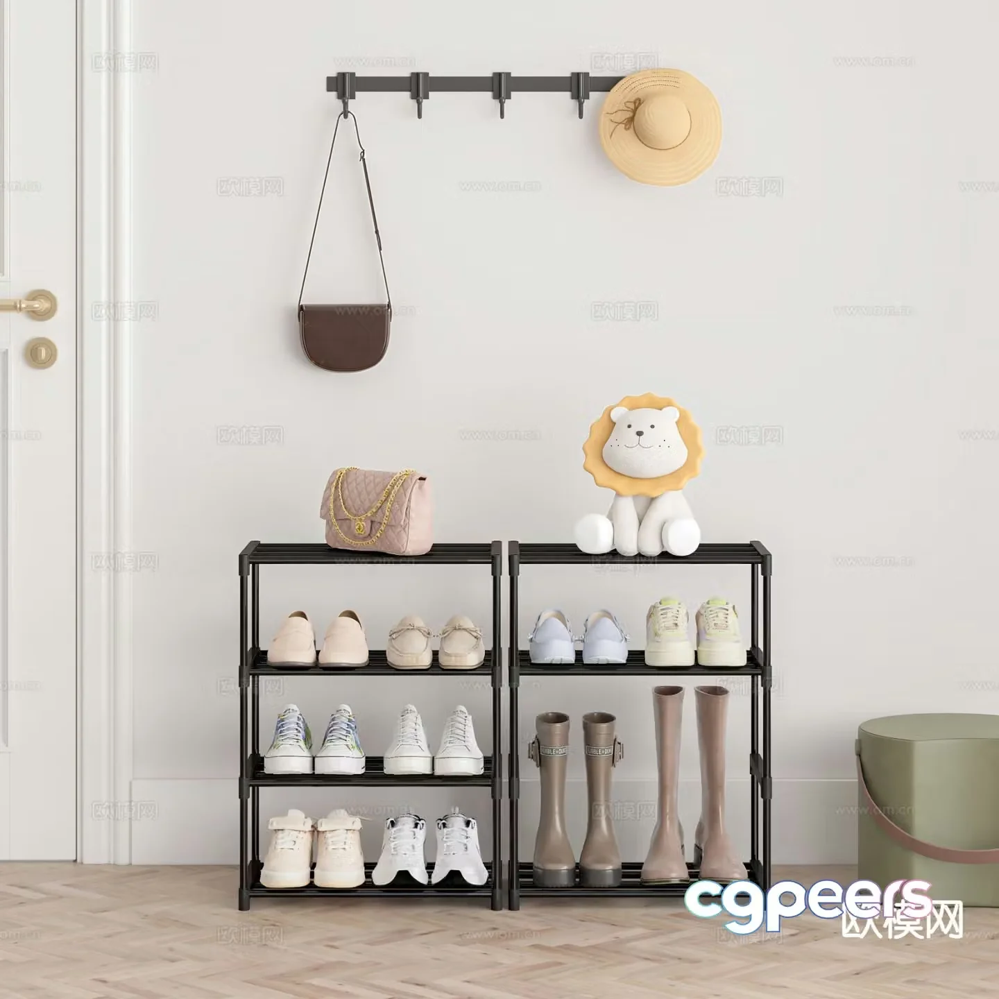 Home shoe rack shoe cabinet 3d model
