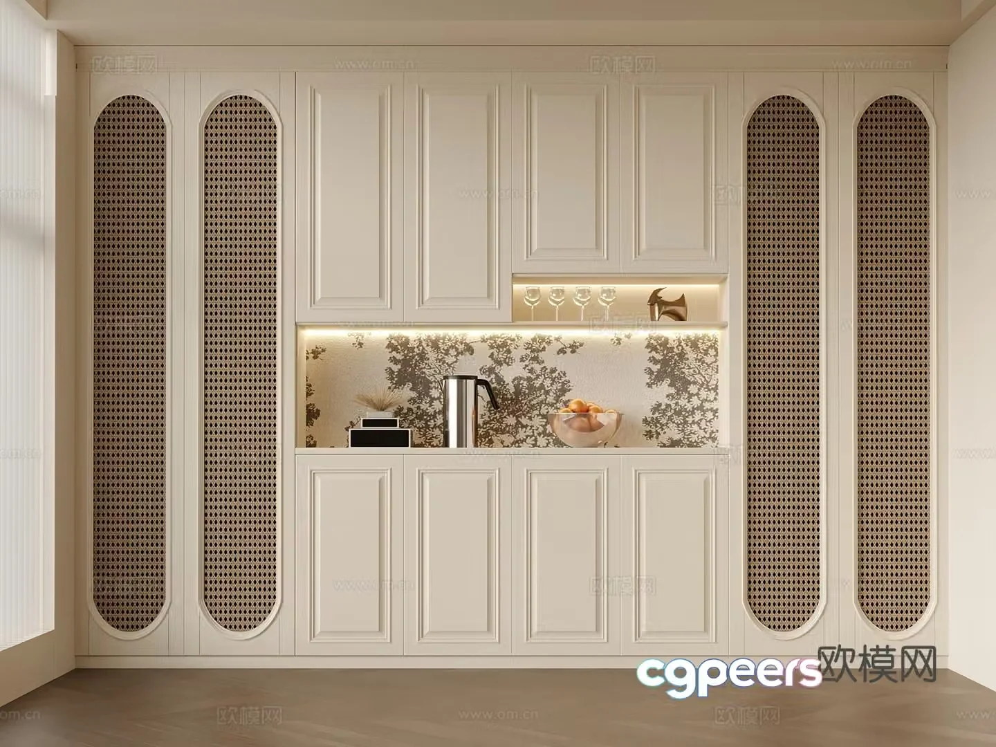 French wine cabinet sideboard 3D model
