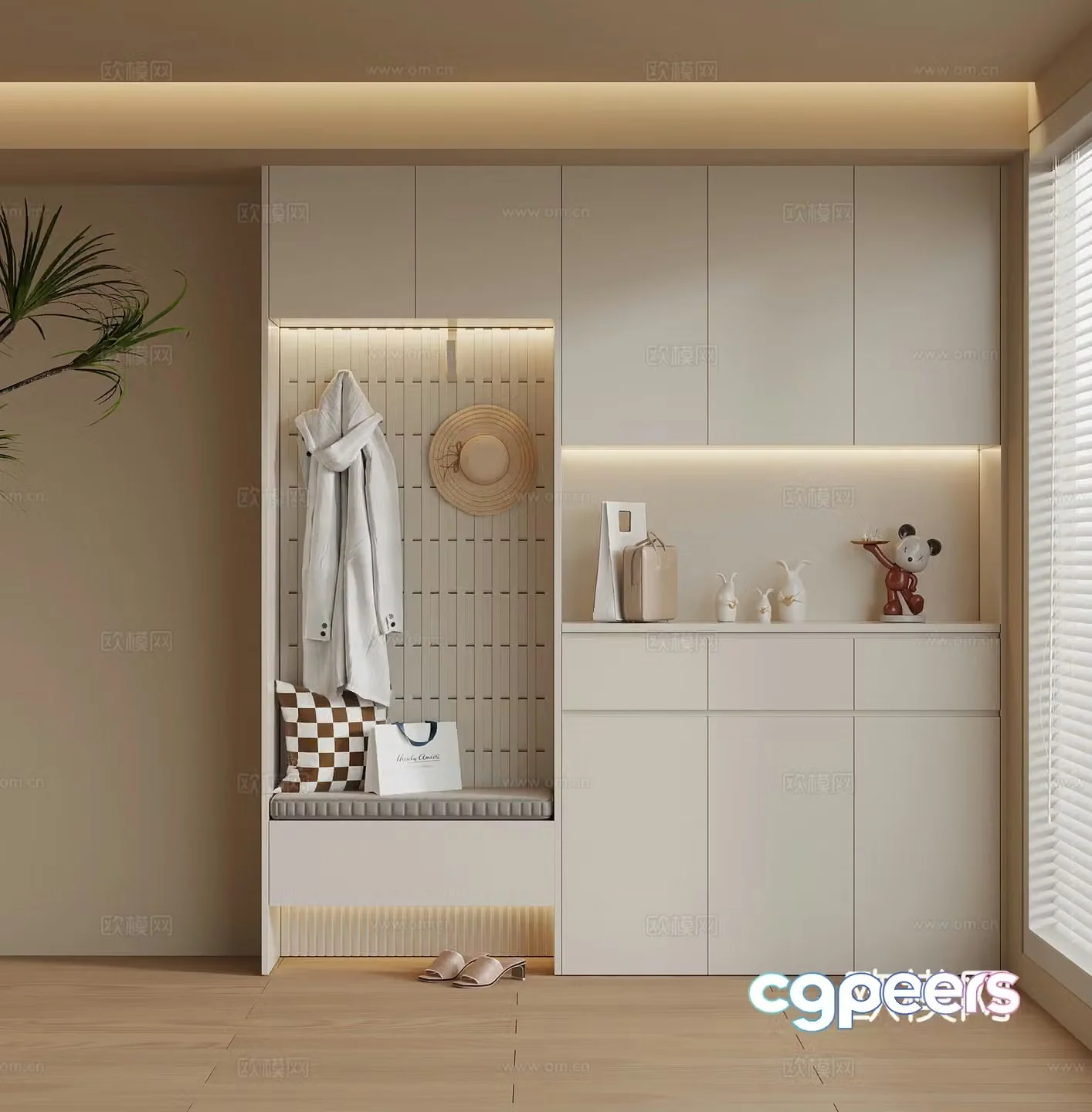 Modern shoe cabinet ornament 3d model