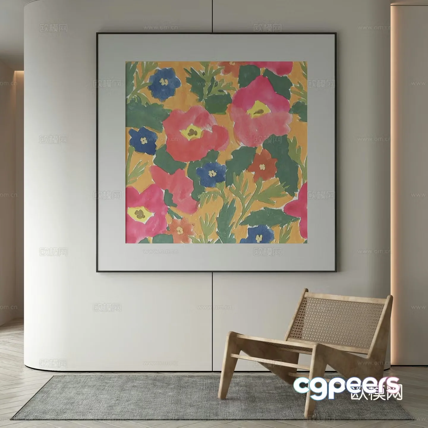 Wasabi hanging painting oil painting 3d model