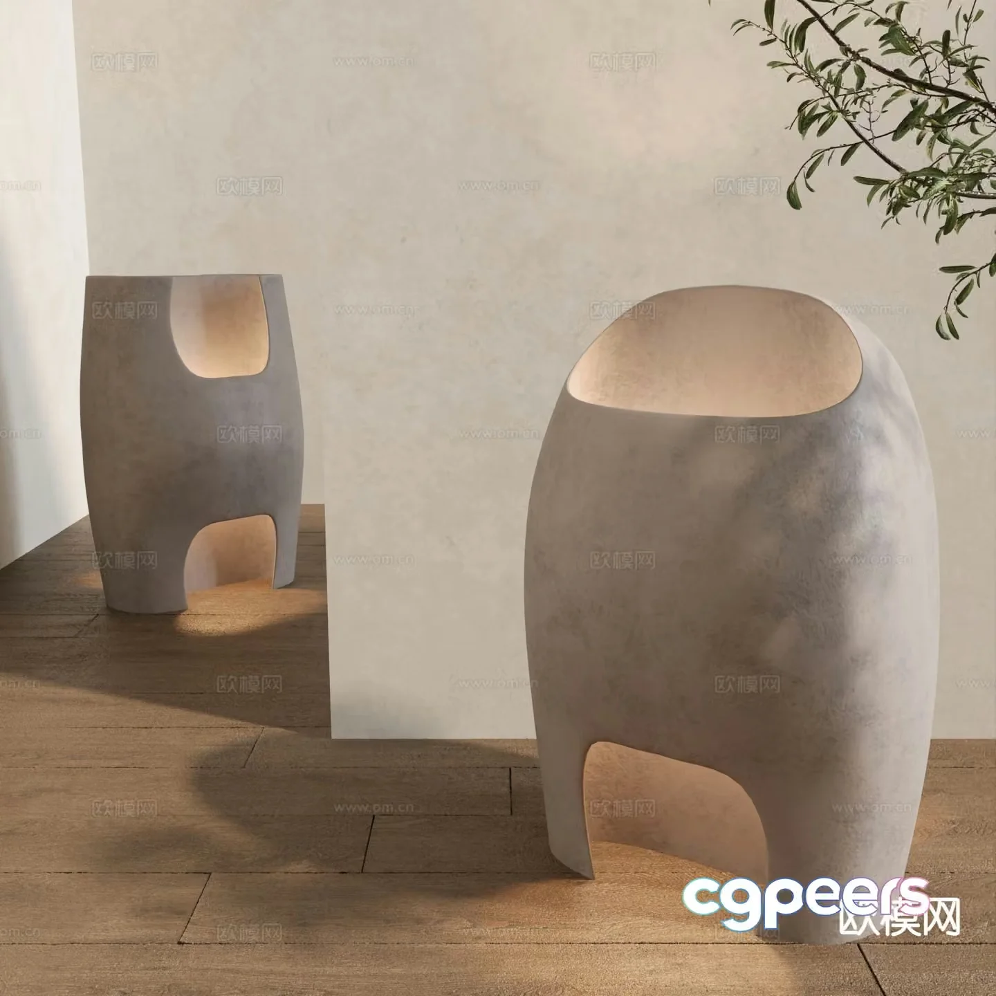 Wabi-sabi floor lamp 3d model