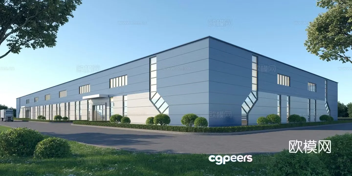 Modern factory appearance 3D model