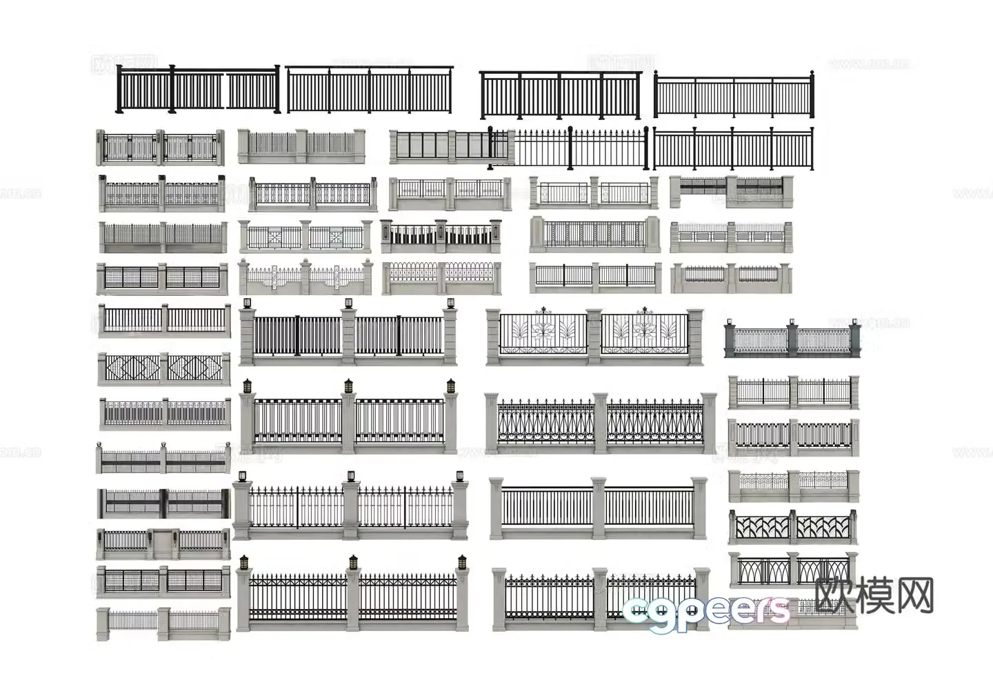 Simple European wall 3D model
