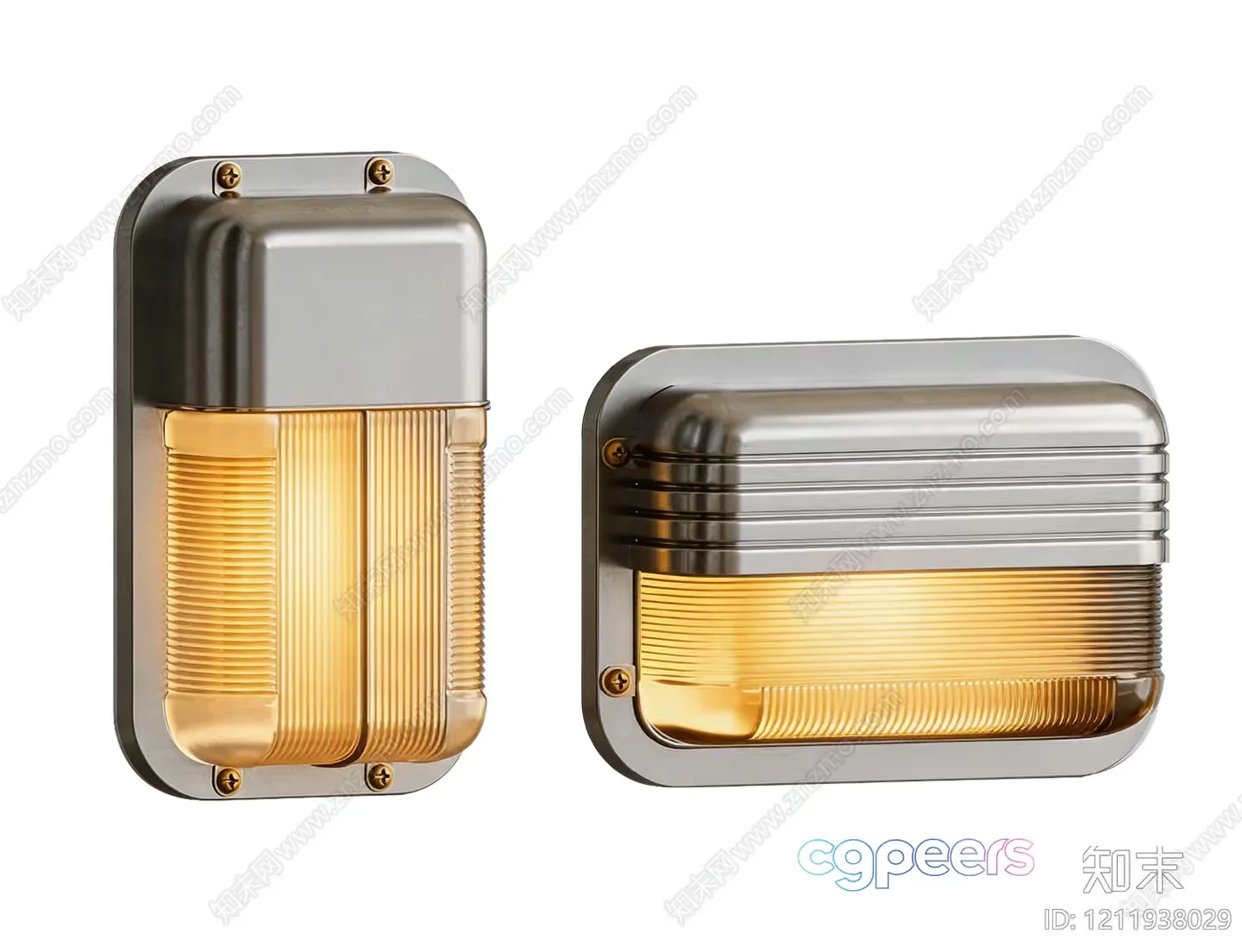 Gold Light Fixture 3D Model – 16323 – VRAY Render