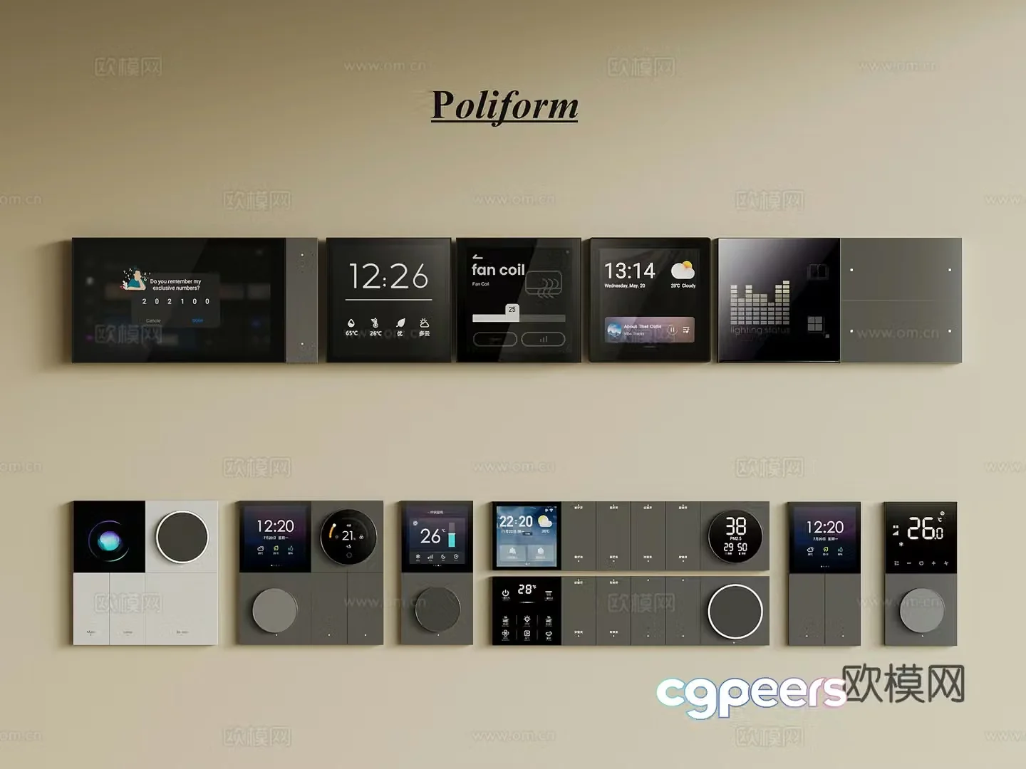 Modern switch Air conditioning control panel Smart voice display Video phone 3D model