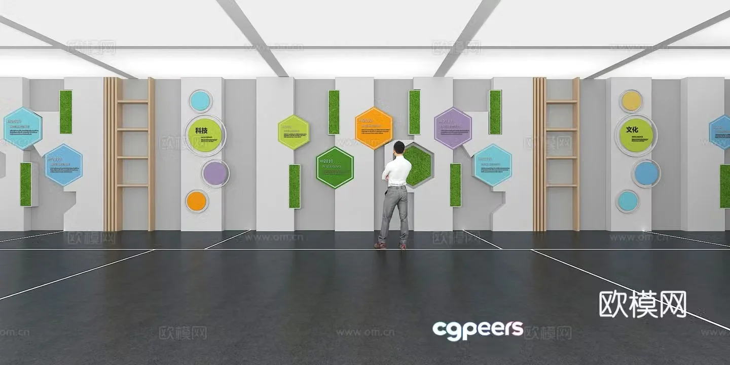 Cultural wall Children’s cultural wall Display wall Classroom Exhibition hall Campus cultural wall Corridor 3D model