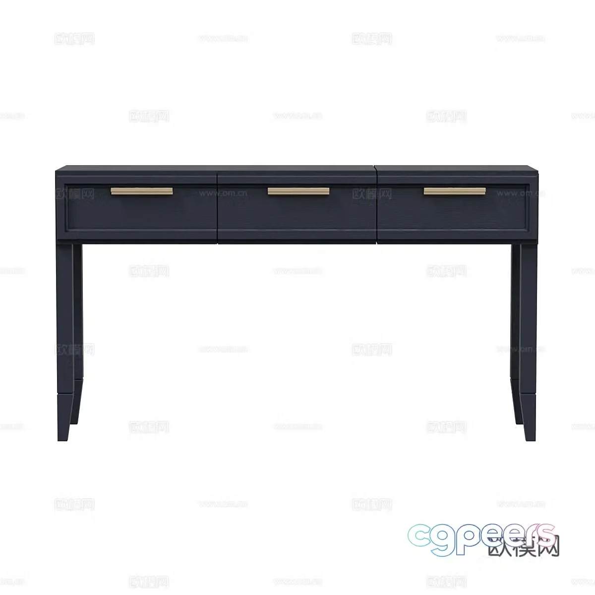Simple European desk 3d model