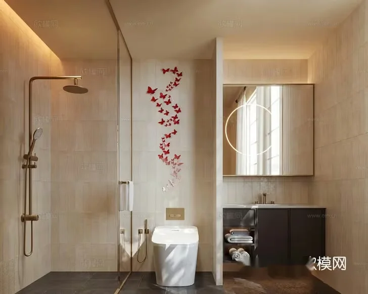 A Modern Bathroom 3D Model – 18422 – VRAY Render