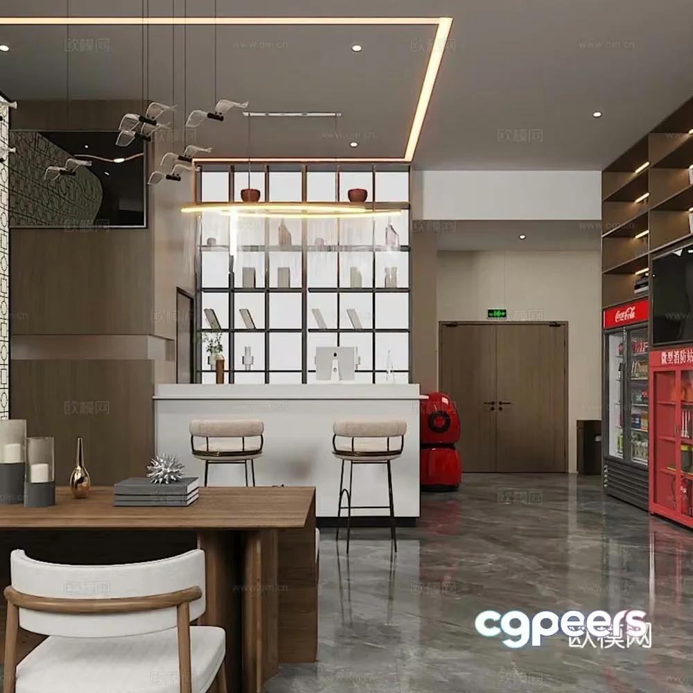 Modern Office Space 3D Model – 22529 – VRAY Render