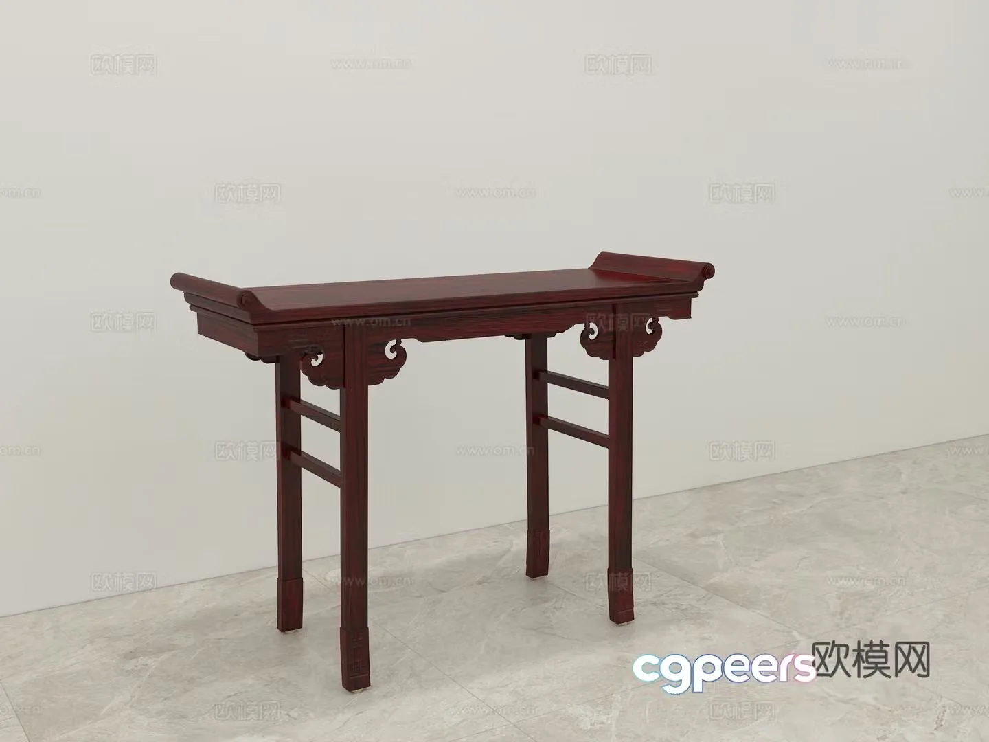 Chinese style table altar entrance table solid wood mahogany 3D model