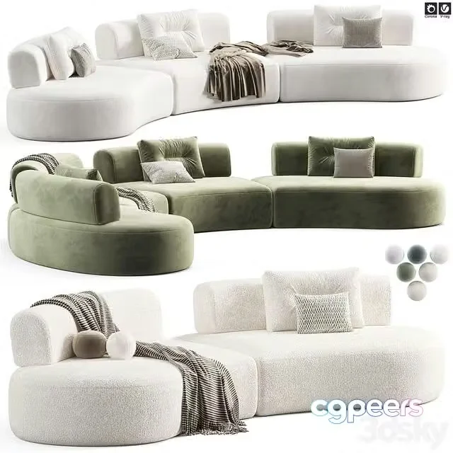 3ds Max Free – Bon Bon Modular Sofa