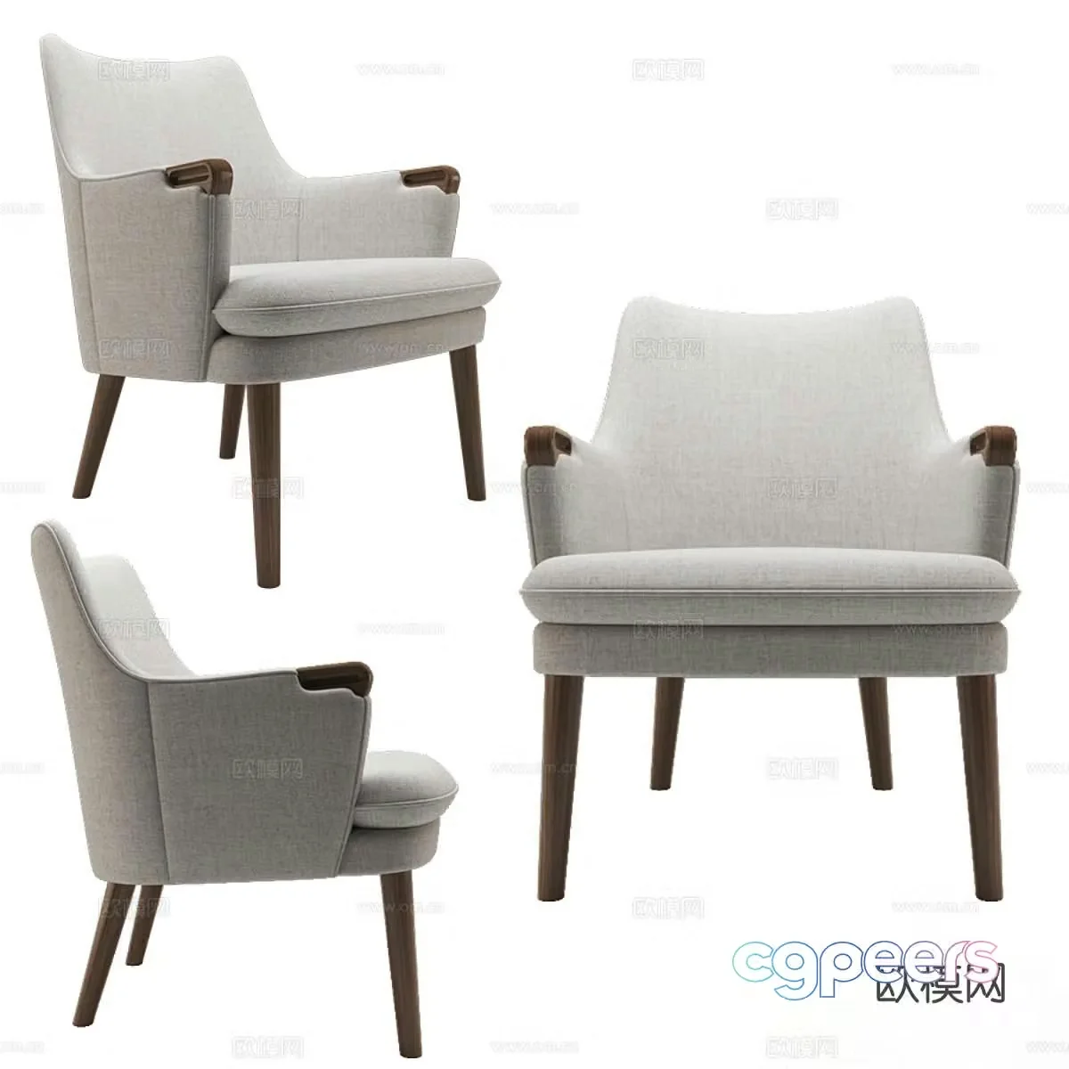 Carl Hansen lounge chair 3d model