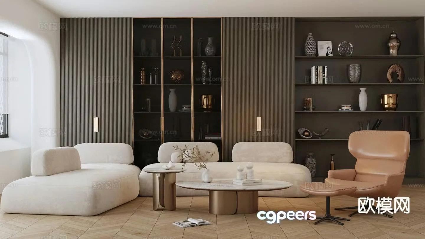Modern splicing sofa modular sofa 3d model