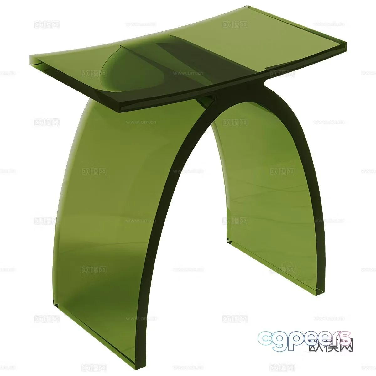Modern simple stool low stool simple stool glass stool plastic stool 3D model