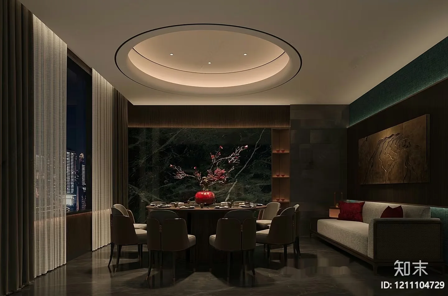 Modern Dining Room 3D Model – 9272 – VRAY Render