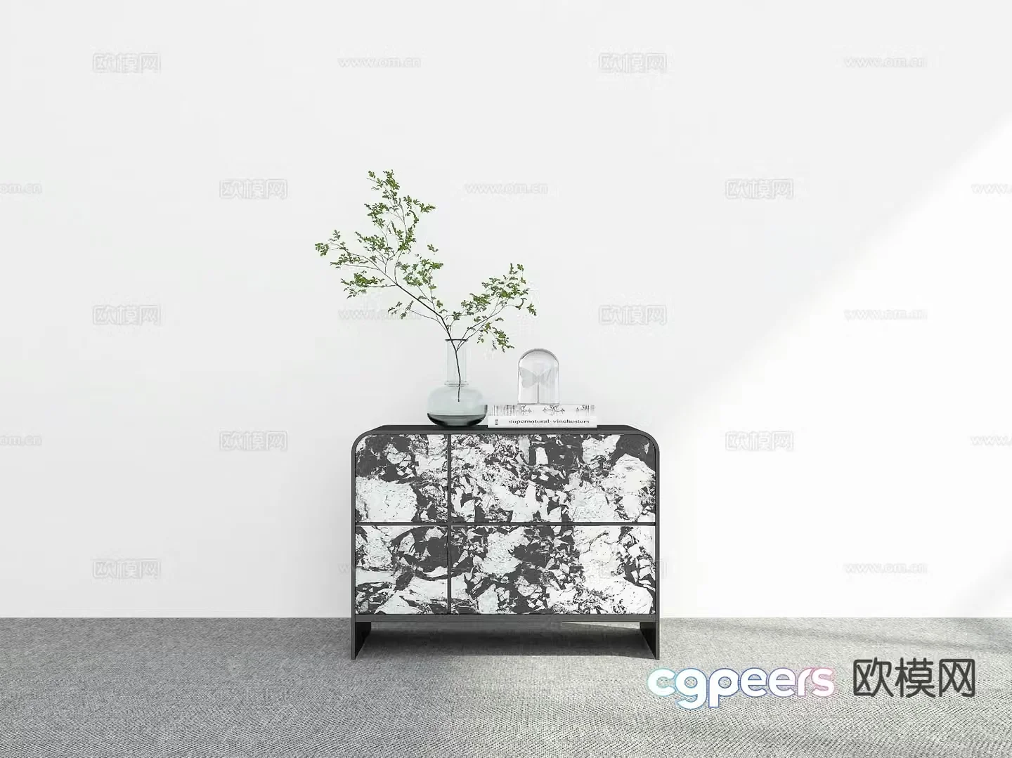 Modern bedside table 3d model