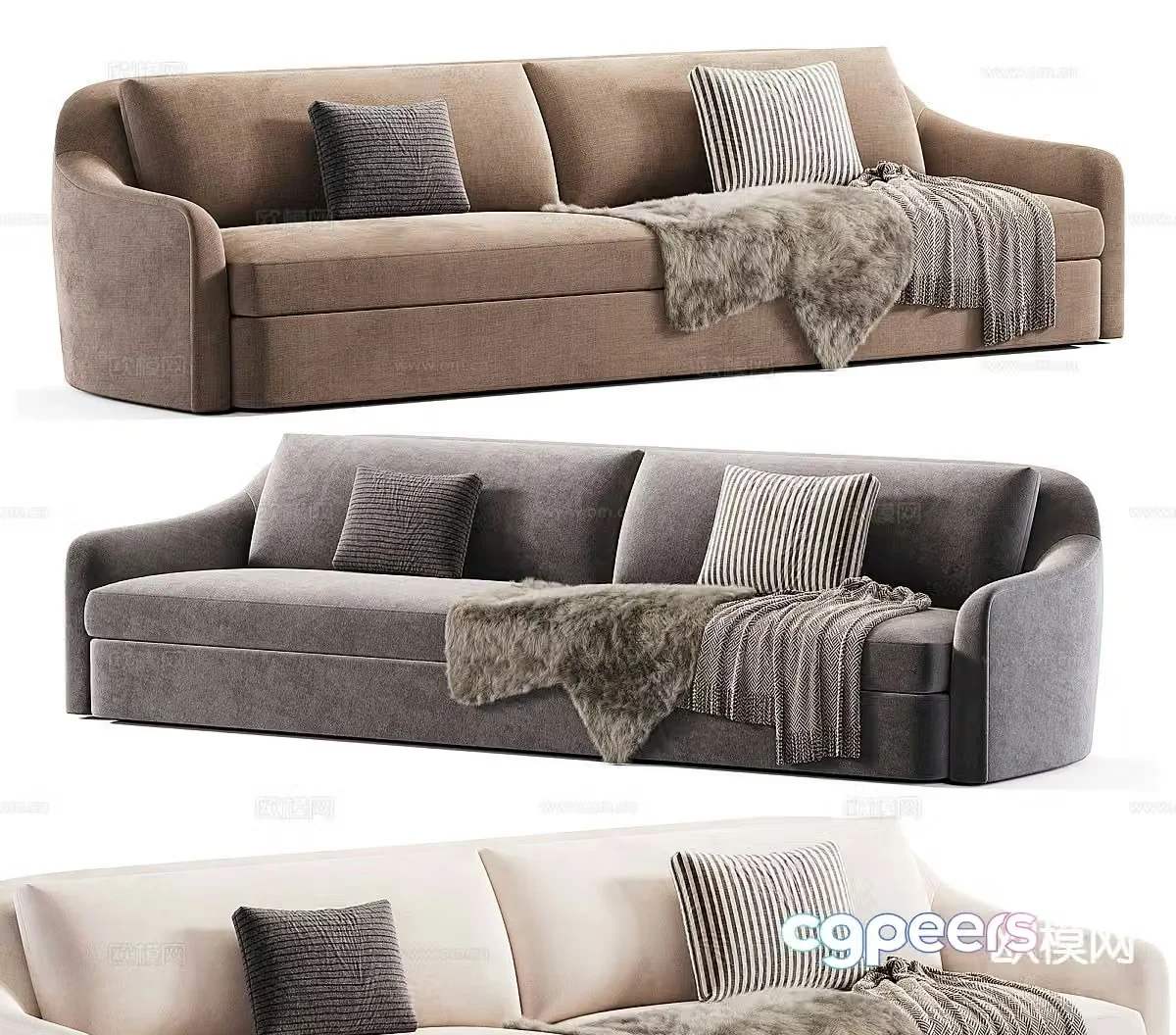Modern double sofa 3d model