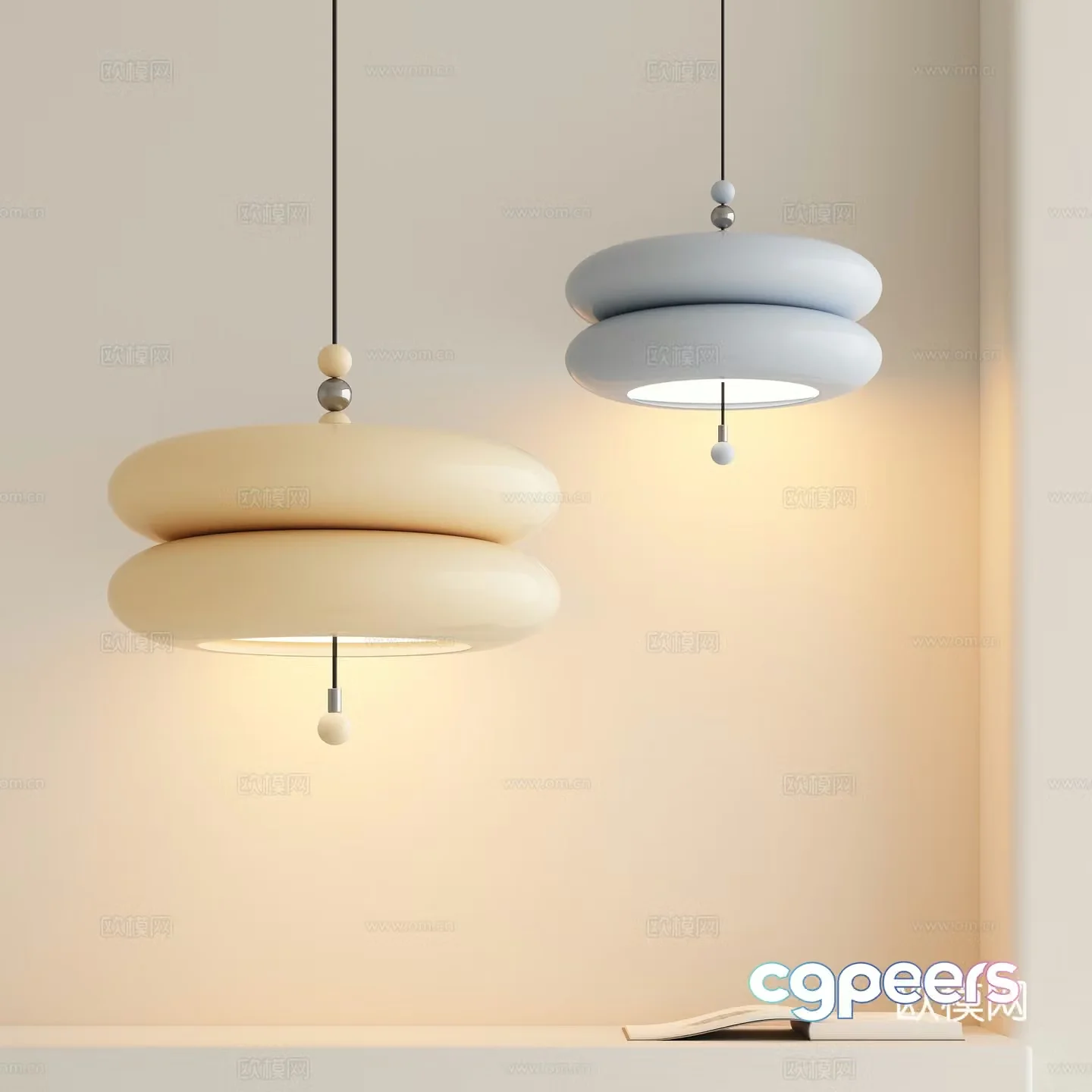 Cream style chandelier 3d model