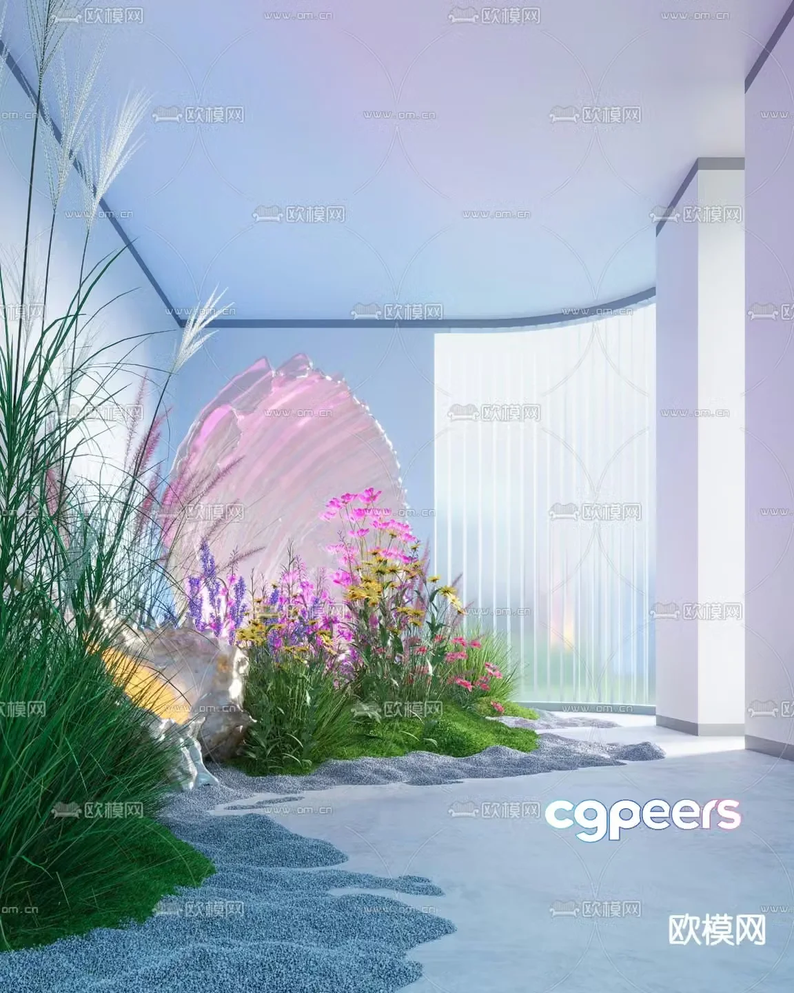Indoor device landscaping shell and conch landscaping 3D model