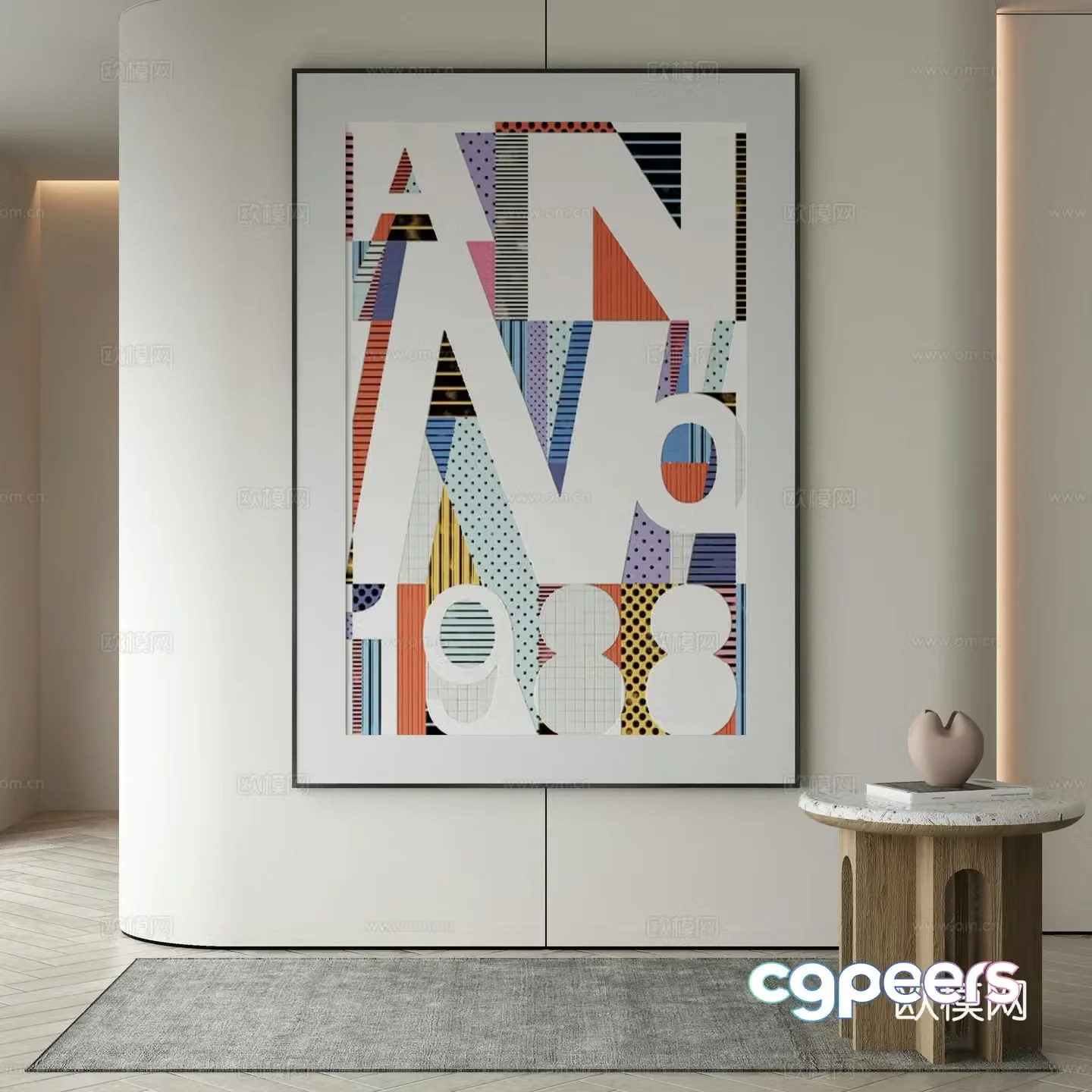 Modern Wasabi Hanging Painting Oil Painting 3D Model