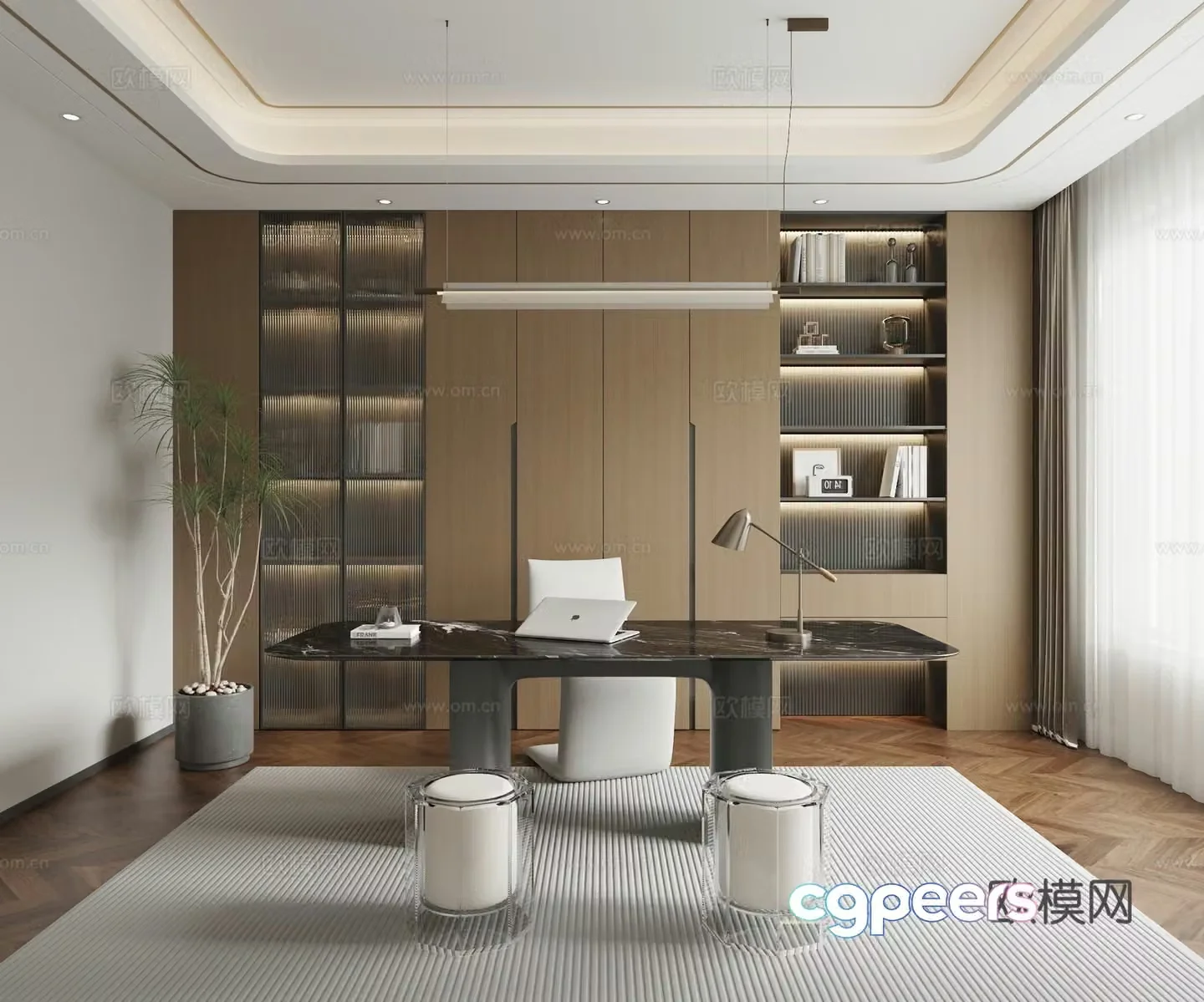 Modern study 3d model
