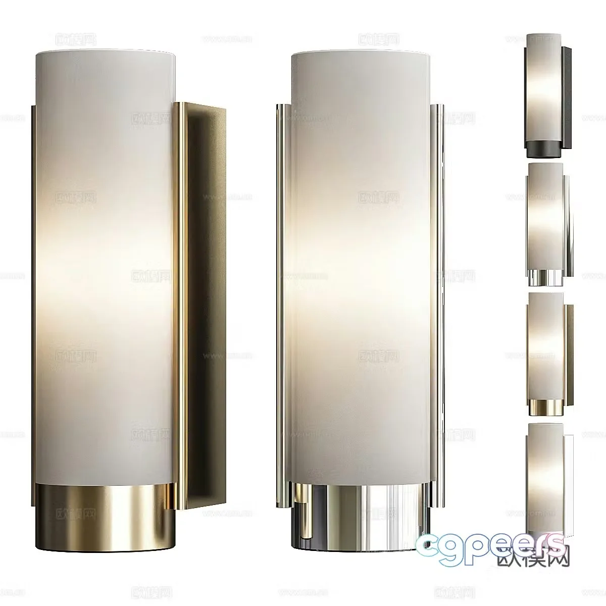 Modern Powell Metal Wall Light 3D Model