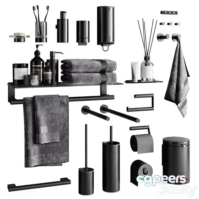 3ds Max Free – KEUCO PLAN BLACK bathroom accessories