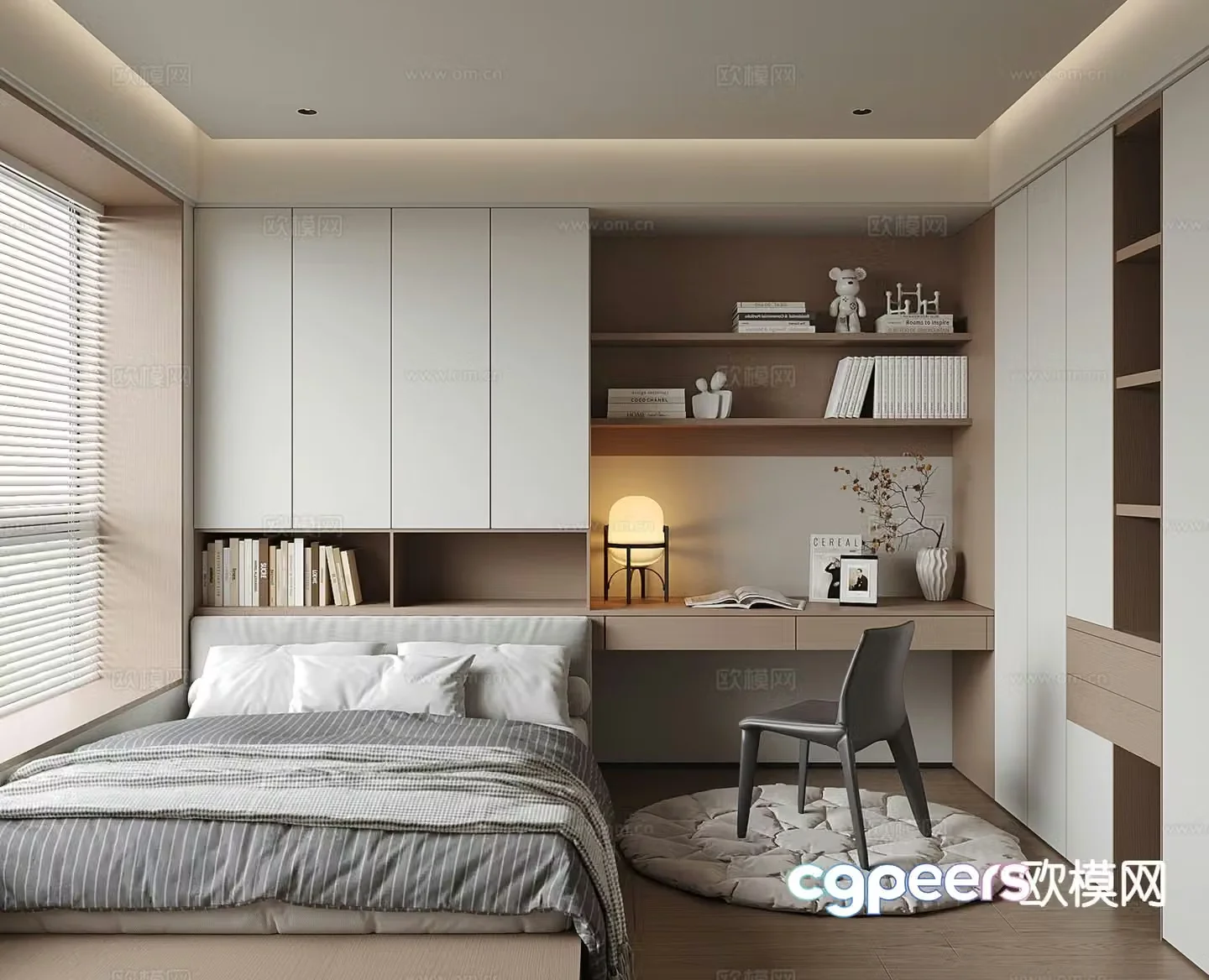 Modern tatami bedroom 3d model