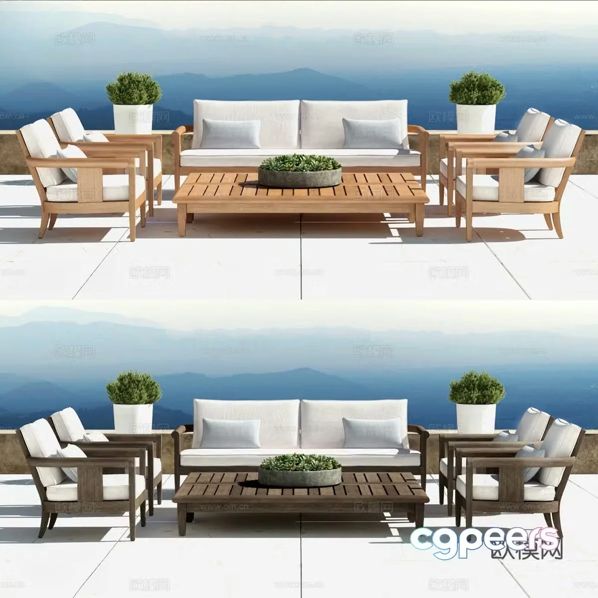 Outdoor sofa modular sofa 3d model