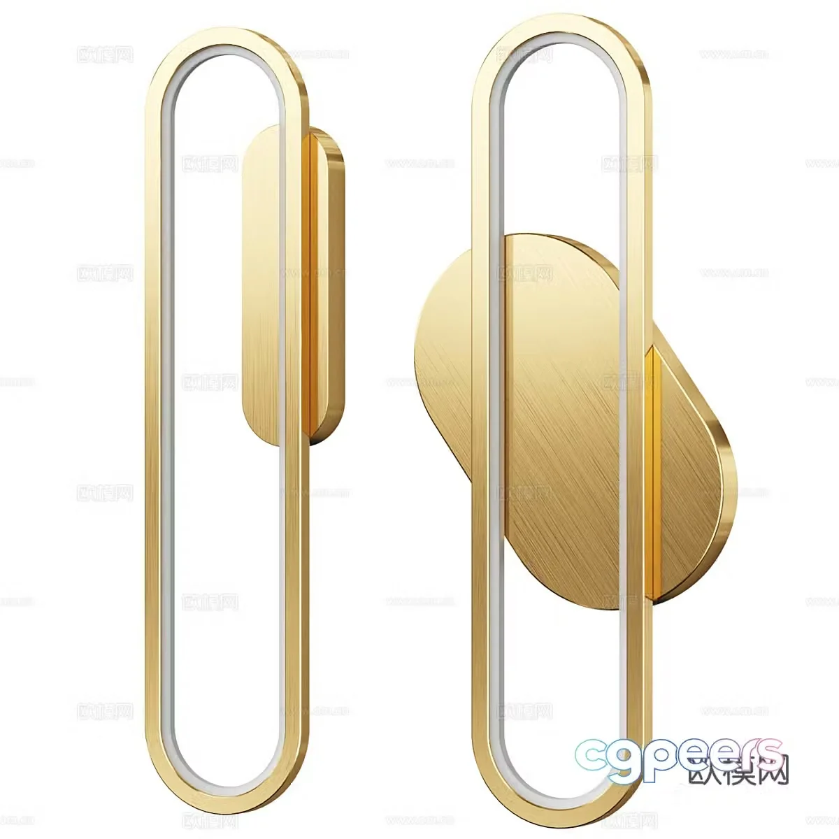 Modern light luxury metal decorative wall lamp 3d model