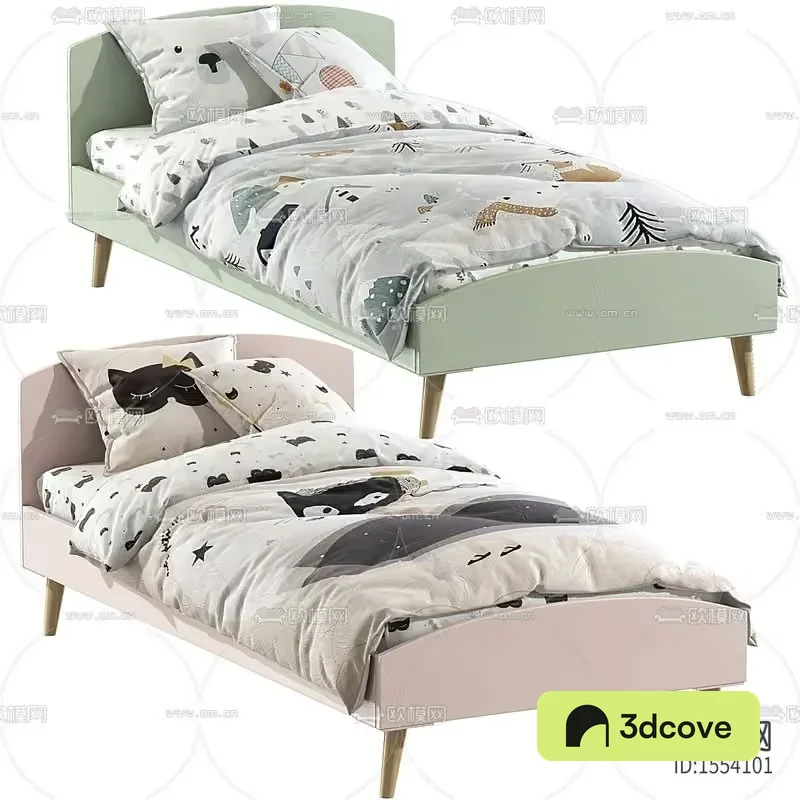 Two Twin Beds With Matching Bedding