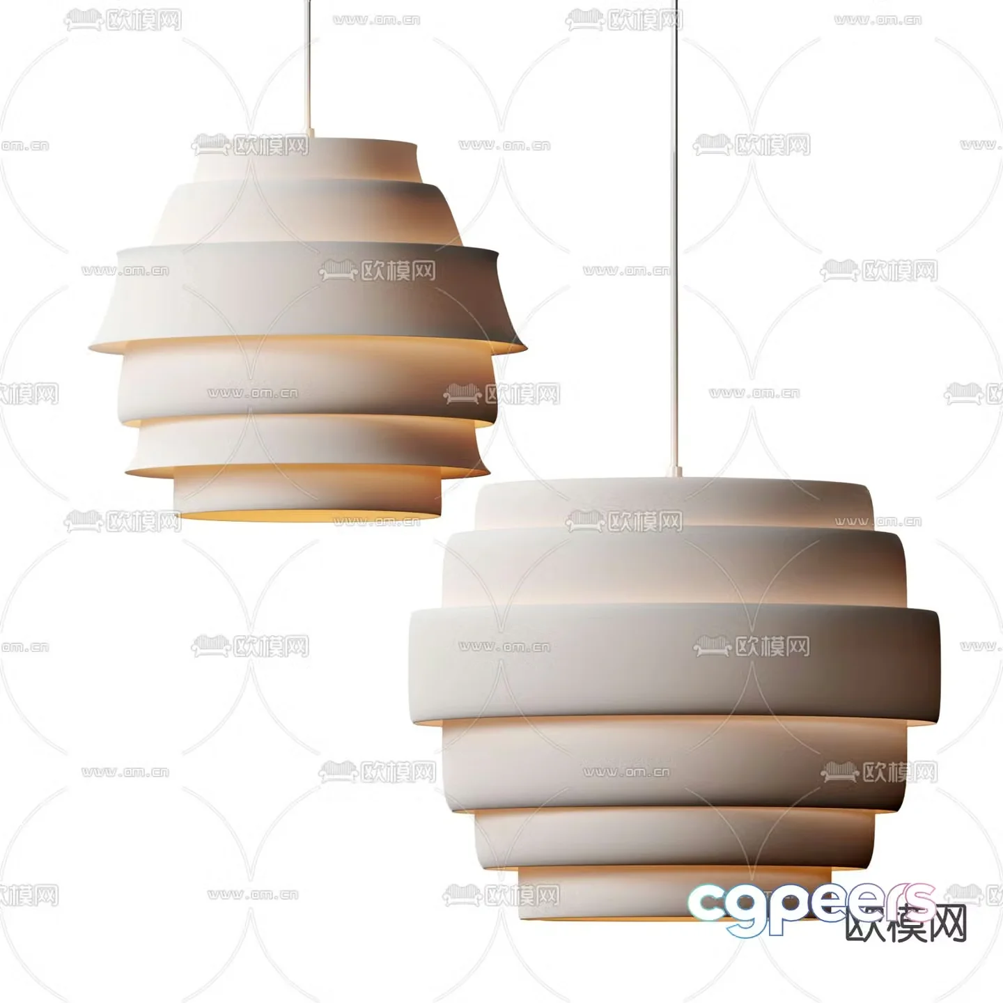 Minimalist Chandelier Restaurant Chandelier 3D Model