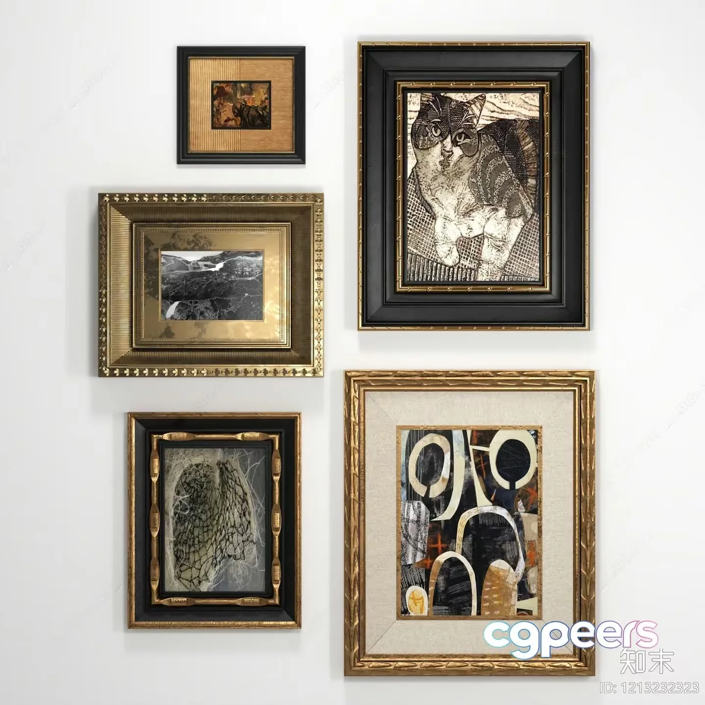 A Collection Of Framed Artwork 3D Model – 5003 – VRAY Render