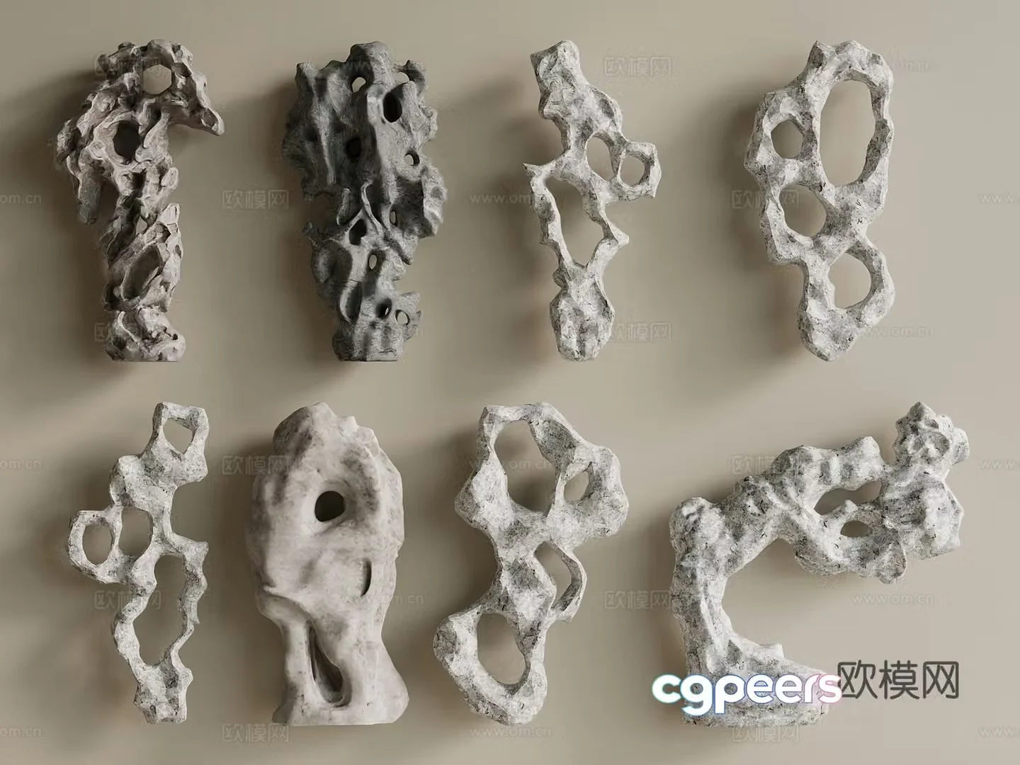 New Chinese style modern stone stone modeling stone sculpture stone 3d model
