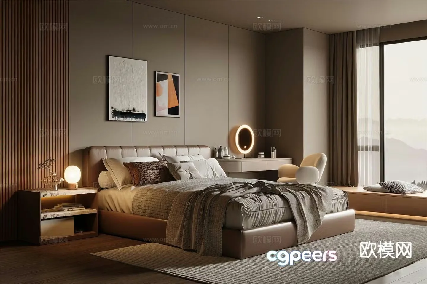Modern bedroom master bedroom 3d model