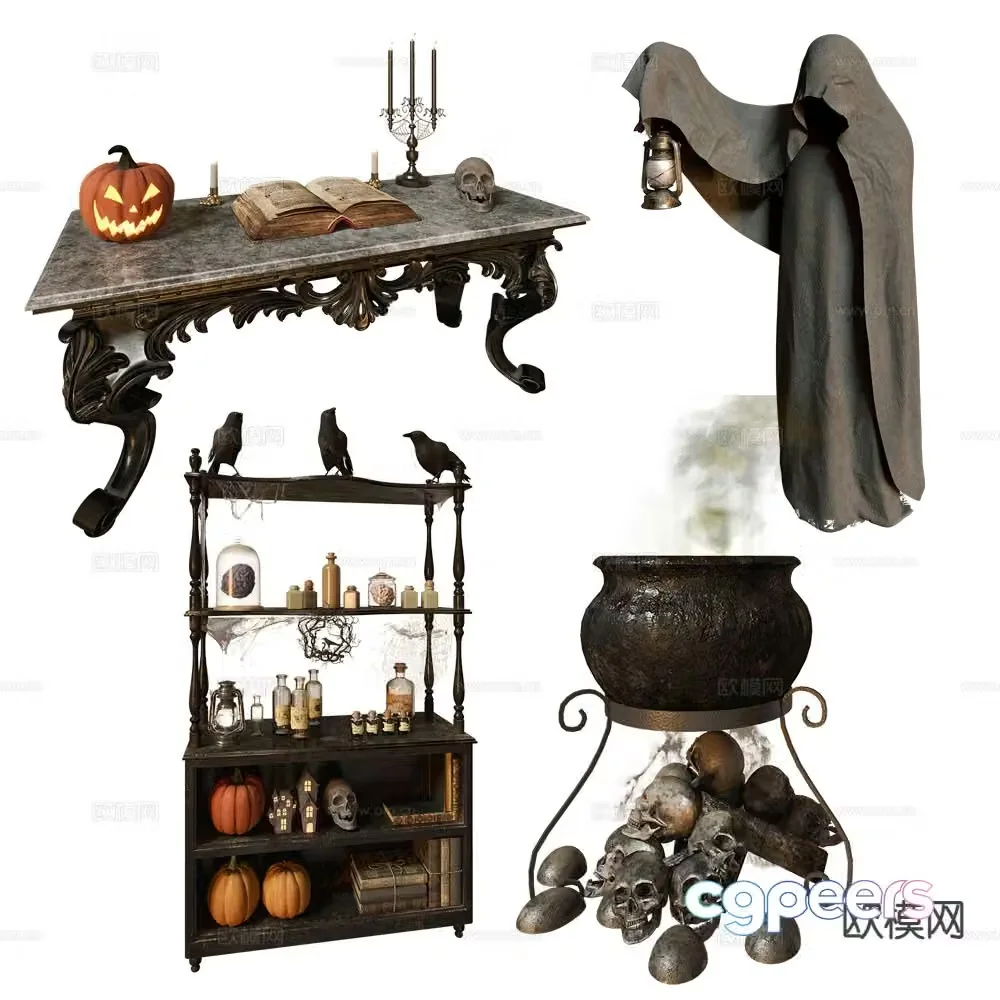 Halloween decoration sketch 3d model