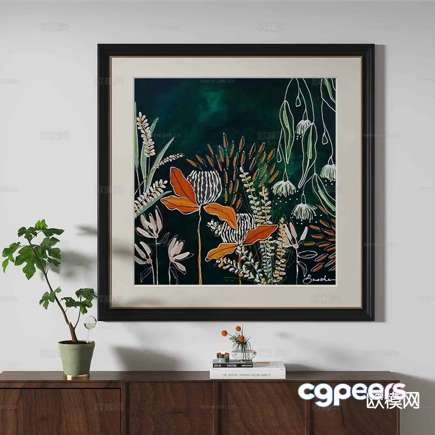 French retro hanging painting texture painting decorative painting 3D model