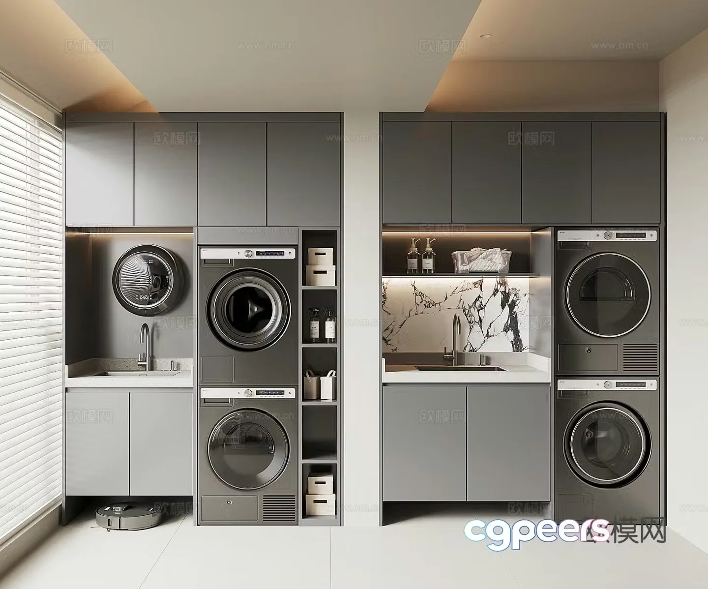 Modern washing machine cabinet 3d model